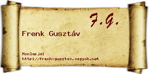 Frenk Gusztáv névjegykártya